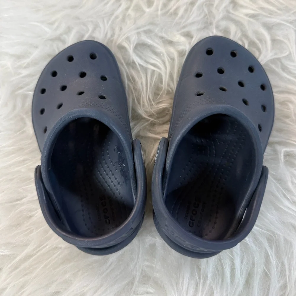 CROCS Kids Navy Blue Classic Clog Sandals